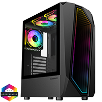 GameMax Time Bandit Black ATX PC Gaming Case with Infinity Front and 3 x 120mm Three-Sided Infinity ARGB 4pin PWM Fans