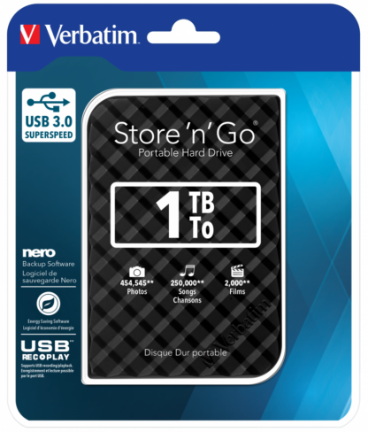 VERBATIM STORE ´N´ GO 2.5 (6.35CM) GEN 2 1TB USB 3.0 BLACK