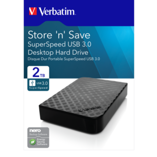 VERBATIM STORE 'N' SAVE 2TB USB 3.0 3.5 EXTERNAL HDD GEN2