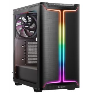 be quiet! Pure Base 501 DX Case, Airflow Window Black, Mid Tower, 2 x USB Type-A, 1 x USB Type-C, 3 x Pure Wings 3 140mm Black PWM Fans Included, Dynamic case front design with elegant ARGB lighting inside and outside of the case