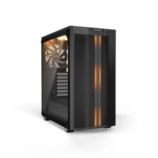 be quiet! Pure Base 500DX Case, Black, Mid Tower, 1 x USB 3.2 Gen 1 Type-A / 1 x USB 3.2 Gen 2 Type-C, Tempered Glass Side Window Panels, 3 x Pure Wings 2 140mm Black PWM Fans Included, ARGB LED Lighting Front Mesh Panel