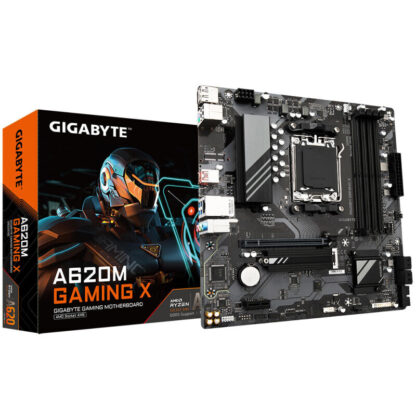 Gigabyte A620M GAMING X AMD AM5 Socket Motherboard, Micro-ATX, 4x DDR5 Slots, 1x M.2 Socket, 2x USB-C Port, GbE LAN, 1x DisplayPort / 1x HDMI Port