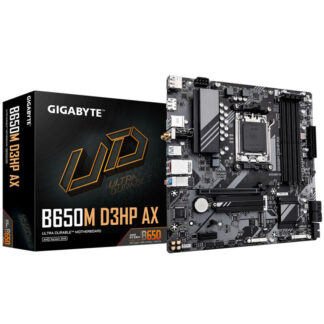 Gigabyte B650M D3HP AX Ultra Durable AMD AM5 Socket Motherboard, Micro-ATX, 4x DDR5 Slots, 2x M.2 Sockets, 2x USB-C Port, 2.5GbE LAN, Wi-Fi 6E, 2x DisplayPorts / 1x HDMI Port