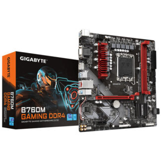 Gigabyte B760M GAMING DDR4 Intel 1700 Socket Motherboard, Micro-ATX, 2x DDR4 Slots, 2x M.2 Sockets, 1x USB-C Port, 2.5GbE LAN, 1x D-Sub / 1x DisplayPort / 1x HDMI Port