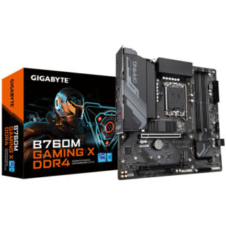 Gigabyte B760M GAMING X DDR4 Intel 1700 Socket Motherboard, Micro-ATX, 4x DDR4 Slots, 2x M.2 Sockets, 1x USB-C Port, Fitted I/O Shield, 2.5GbE LAN, 1x DisplayPort / 1x HDMI Port