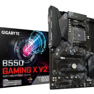 Gigabyte B550 GAMING X V2 AMD AM4 Socket Motherboard, ATX, 4x DDR4 Slots, 2x M.2 Sockets, 1x USB-C Port, Fitted I/O Shield, GbE LAN, 1x DVI-D / 1x HDMI Port