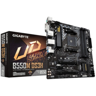 Gigabyte B550M DS3H Ultra Durable AMD AM4 Socket Motherboard, Micro-ATX, 4x DDR4 Slots, 2x M.2 Sockets, GbE LAN, 1x DVI-D / 1x DisplayPort / 1x HDMI Port