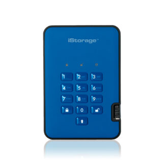 iStorage diskAshur2 256-bit 5TB USB 3.2 secure encrypted hard drive - Blue IS-DA2-256-5000-BE
