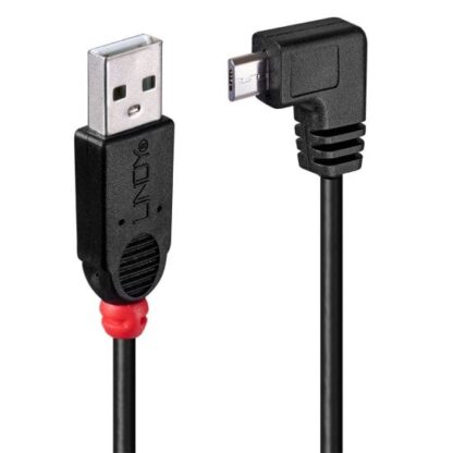 Lindy 2m USB 2.0 Cable - Type A to Micro-B Cable, 90 Degree Right Angle