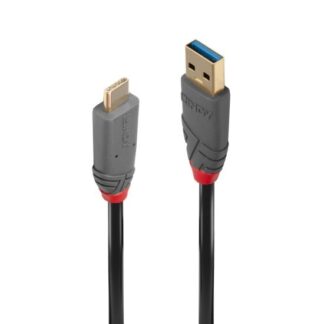 Lindy 1m USB 3.2 Type A to C Cable, 10Gbps, 5A, PD, Anthra Line