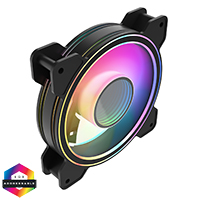 CiT Celsius 120mm Infinity ARGB Black 4pin PWM PC Cooling Dual-Ring Fan