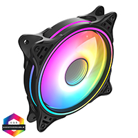 CiT Tornado 120mm Infinity ARGB Black 4pin PWM PC Cooling Dual-Ring Fan