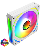 CiT Pro Lightning 120mm Three-Sided Infinity ARGB White 3pin PC Cooling Fan