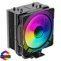 GameMax Ice Force Black CPU Cooler With 120mm FN12A-C8I PWM ARGB Infinity Fan 4 x 6mm Heat Pipes TDP 200W