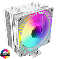 GameMax Ice Force White CPU Cooler With 120mm FN12A-C8I PWM ARGB Infinity Fan 4 x 6mm Heat Pipes TDP 200W