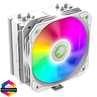 GameMax Sigma 540 White ARGB CPU Cooler With 130mm PWM ARGB Fan 4 x 6mm Heat Pipes TDP 200W