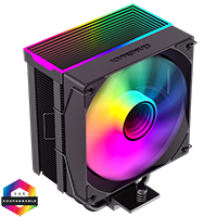 GameMax Sigma 550 Black ARGB CPU Cooler With 120mm PWM ARGB Infinity Fan 5 x 6mm Heat Pipes TDP 220W