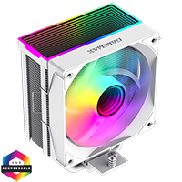 GameMax Sigma 550 White ARGB CPU Cooler With 120mm PWM ARGB Infinity Fan 5 x 6mm Heat Pipes TDP 220W