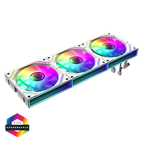 GameMax FN12A-S3I 3-Pack 120mm Infinity ARGB White 4pin PWM Linked Cooling Fans