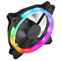   OEM Rainbow Ring 12cm Fan 4pin Molex 3pin White Box