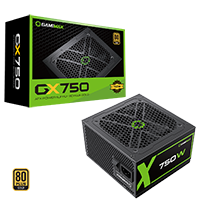 GameMax GX750W Modular 80 Plus Gold Black Power Supply with 120mm FDB Fan