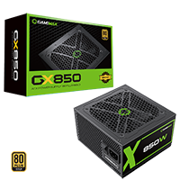 GameMax GX850W Modular 80 Plus Gold Black Power Supply with 120mm FDB Fan