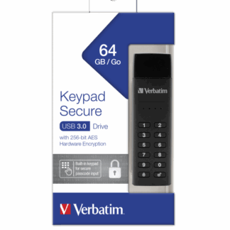 VERBATIM KEYPAD SECURE USB 3.0 DRIVE WITH 256-BIT AES 64GB