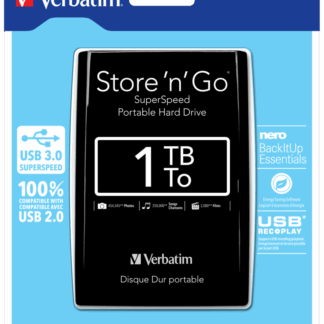 Verbatim Store 'n' Go USB 3.0 Portable Hard Drive 1TB Black