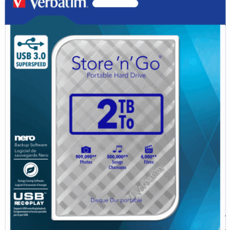 Verbatim Store 'n' Go USB 3.0 Hard Drive 2TB Silver