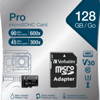 Verbatim Micro Sdxc Card Pro Uhs-3 128Gb Class10 inc Adaptor