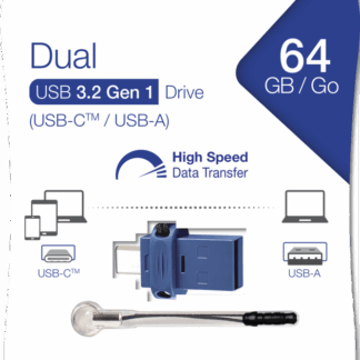 Verbatim Dual - USB 3.0 Drive 64 GB - USB-C / USB-A - Blue