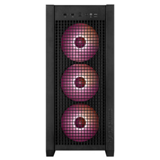 Asus TUF Gaming GT302 ARGB Case w/ Glass Window, E-ATX, 4x ARGB Fans, Interchangeable Side Panel, USB-C, Asus BTF Compatible, Black