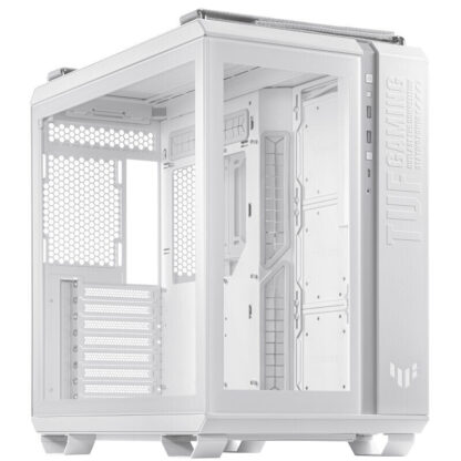 Asus TUF Gaming GT502 Case w/ Front & Side Glass Window, ATX, Dual Chamber, Modular Design, LED Control Button, USB-C, Carry Handles, White