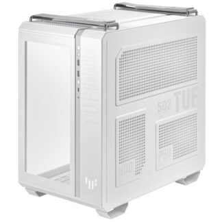 Asus TUF Gaming GT502 Plus Case w/ Front & Side Glass Windows, ATX, Dual Chamber, Modular Design, 4x ARGB Fans & Lighting Hub, USB-C, Carry Handles, White