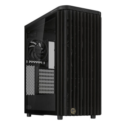 Asus ProArt PA401 Wood TG Gaming Case w/ Glass Panel, ATX, Front Grill, 2x 16cm Fans, PWM Fan Hub, USB-C 20Gps, Black