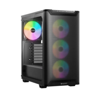 Be Quiet! Pure Base 501 LX Gaming Case w/ Glass Side, ATX, Compact Design, 4x ARGB Fans, ARGB Controller & Hub, High Airflow, USB-C, Black