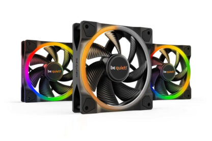 be quiet! Light Wings PWM Addressable RGB Fan Pack, 120mm, 1700RPM, 4-Pin PWM Fan & 3-Pin ARGB Connectors, Black Frame, Black Blades, ARGB Lighting on Front & Rear, Addressable RGB Hub Included