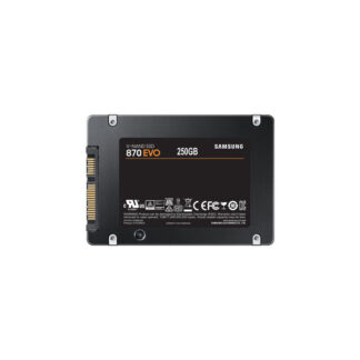 Samsung 870 EVO (MZ-77E250B/EU) 250GB 2.5 Inch SSD, Sata 3 Interface, Read 550MB/s, Write 500MB/s, 3 Year Warranty
