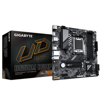 Gigabyte B650M D3HP Ultra Durable AMD AM5 Socket Motherboard, Micro-ATX, 4x DDR5 Slots, 2x M.2 Sockets, 2x USB-C Port, 2.5GbE LAN, 2x DisplayPorts / 1x HDMI Port