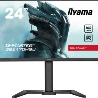 iiyama G-Master Red Eagle 23.8 Inch Gaming Monitor GB2470HSU-B5, Height Adjustable, Full HD, 165Hz, 0.8ms, FreeSync, HDMI, Display Port, USB Hub