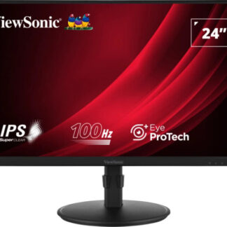 Viewsonic VA2408-HDJ 24 Inch IPS Monitor, Full HD, 100Hz, 5ms, VGA, HDMI, Display Port, Height Adjust, Pivot, Swivel, Int PSU, VESA