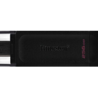 Kingston DT70/256GB DataTraveler 256GB USB Flash Drive, USB 3.2,  USB-C, Gen1, 80MB/s, Cap Design, Black, Retail.