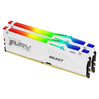 Kingston FURY Beast White RGB Kit, 32 GB (2 x 16GB), DDR5, 5600MHz, Unbuffered, 288-pin, DIMM, CL36, 1.25v