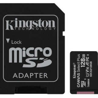 Kingston Canvas Select 128GB Micro SD UHS-I Flash Card with Adapter
