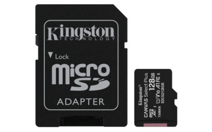 Kingston Canvas Select 128GB Micro SD UHS-I Flash Card with Adapter