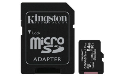 Kingston Canvas Select Plus 64GB Micro SD UHS-I (U1) Flash Card with Adapter