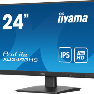 iiyama Prolite XU2493HS-B6 24 inch IPS Monitor, Full HD, 1ms, HDMI, DisplayPort, 100Hz, Speakers, Black, Internal PSU, VESA