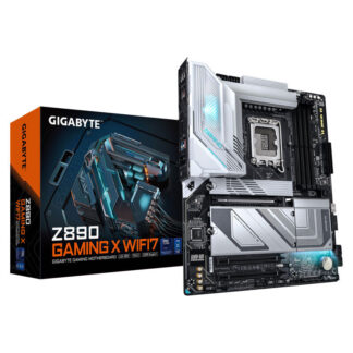 Gigabyte Z890 GAMING X WIFI7 Intel 1851 Socket Motherboard, ATX, 4x DDR5 Slots, 4x M.2 Sockets, 2x USB-C Port, Fitted I/O Shield, 2.5GbE LAN, Wi-Fi 7, 1x DisplayPort / 1x HDMI / 1x USB-C (USB4)