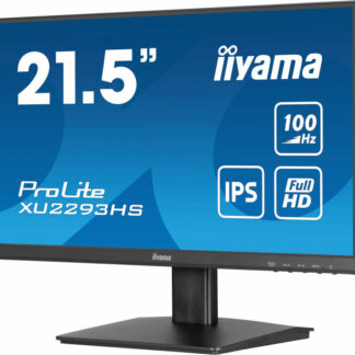 iiyama PROLITE XU2293HS-B6 22 inch IPS Monitor, Full HD, 1ms, HDMI, DisplayPort, Freesync, 100Hz, Speakers, Black, Internal PSU, VESA