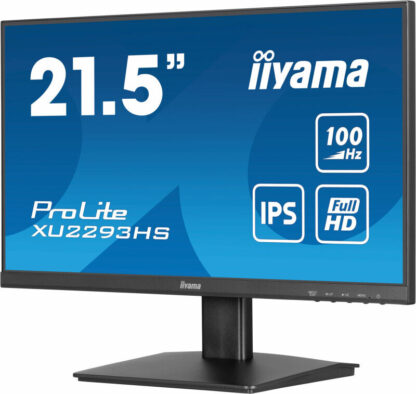 iiyama PROLITE XU2293HS-B6 22 inch IPS Monitor, Full HD, 1ms, HDMI, DisplayPort, Freesync, 100Hz, Speakers, Black, Internal PSU, VESA